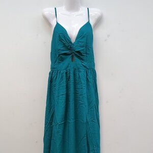 Cupshe Front Twist & Keyhole Tied Back Women's Maxi Beach Dress XL Teal